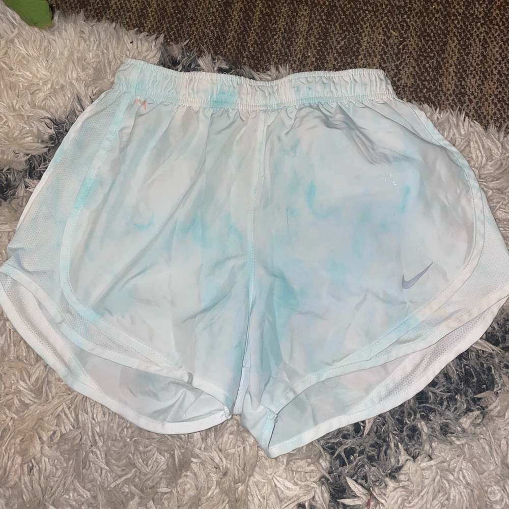 Nike light blue tie dye workout shorts!